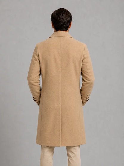 Men's Double Breasted Long Coat – Tailored Winter Overcoat