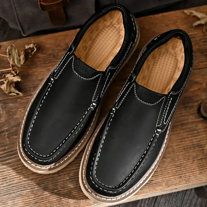 Men's Chunky Loafers – Brown Thick Sole Slip-On