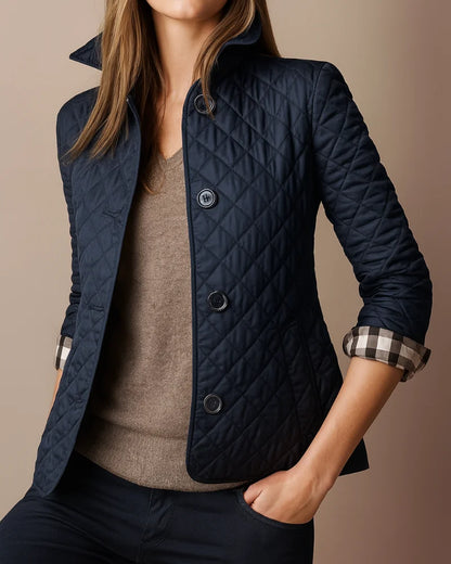 Women's Quilted Jacket with Stand Collar