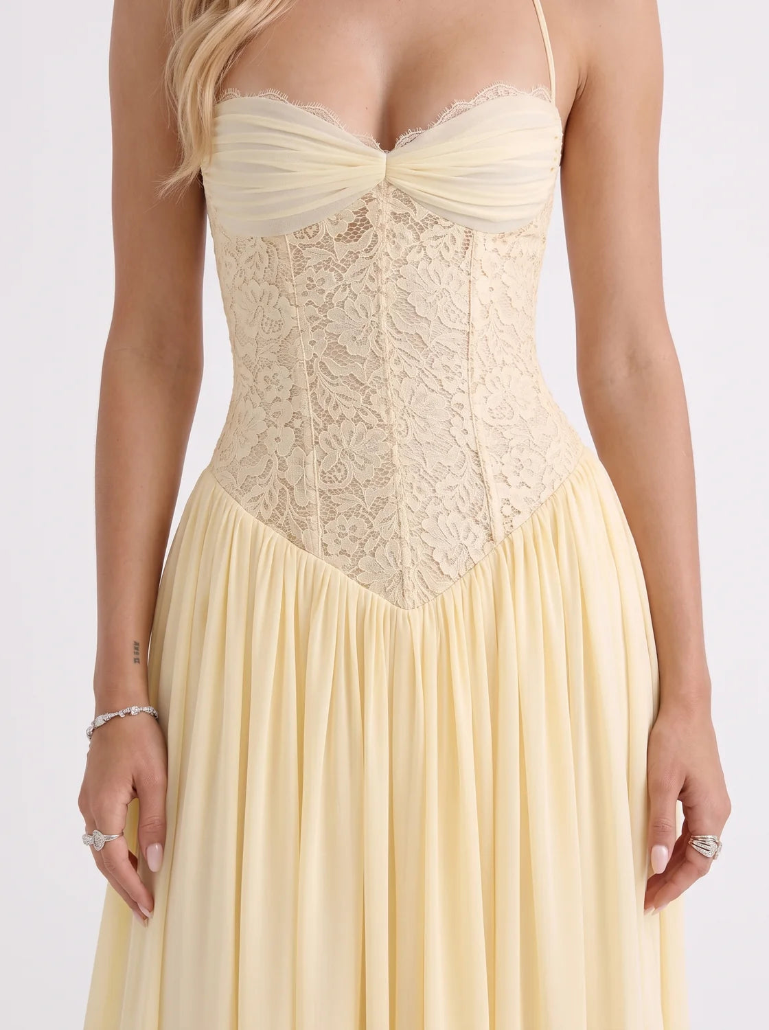 Isabella | Lace Maxi Dress with Corset Bodice