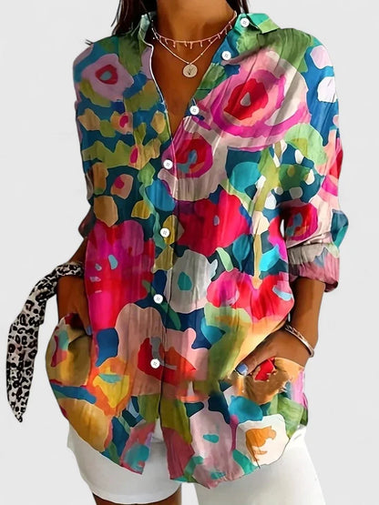 Floral Button-Down Blouse