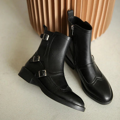Buckle Strap Chelsea Boots