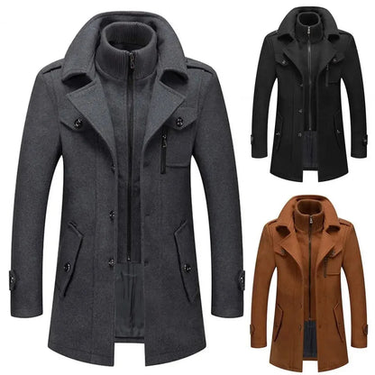 Men's Layered Collar Overcoat