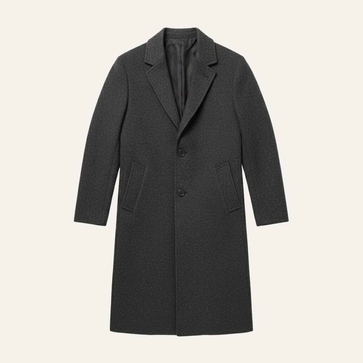 Men's Single Breasted Overcoat Cotton Blend