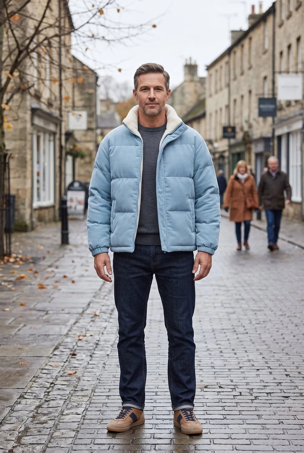 Men's Corduroy Collar Puffer Jacket