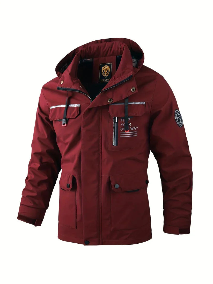 Men's Hooded Jacket – Black Waterproof Winter