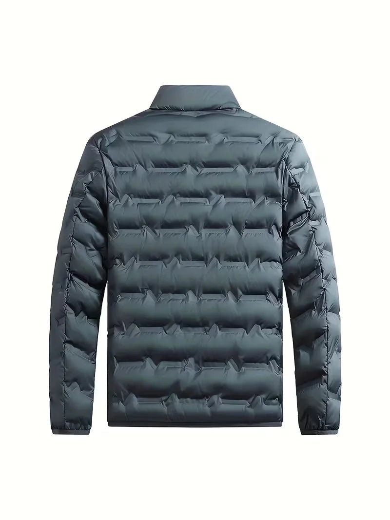 Men's Puffer Jacket – Navy Lightweight Stand Collar