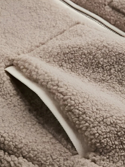 Women's Oversized Teddy Coat with Lapel Collar
