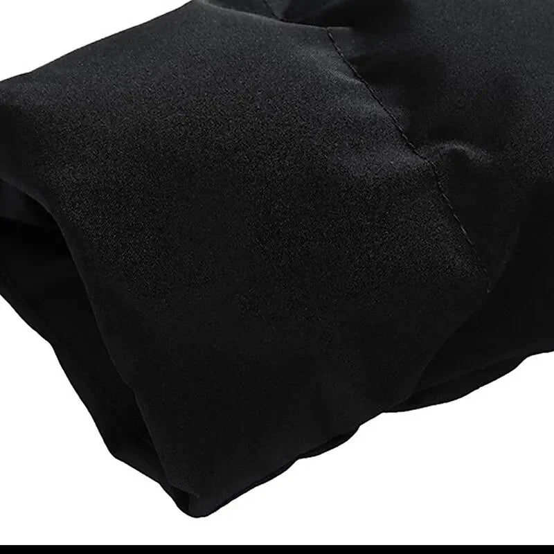 Men's Puffer Jacket – Black Hooded Side Pockets