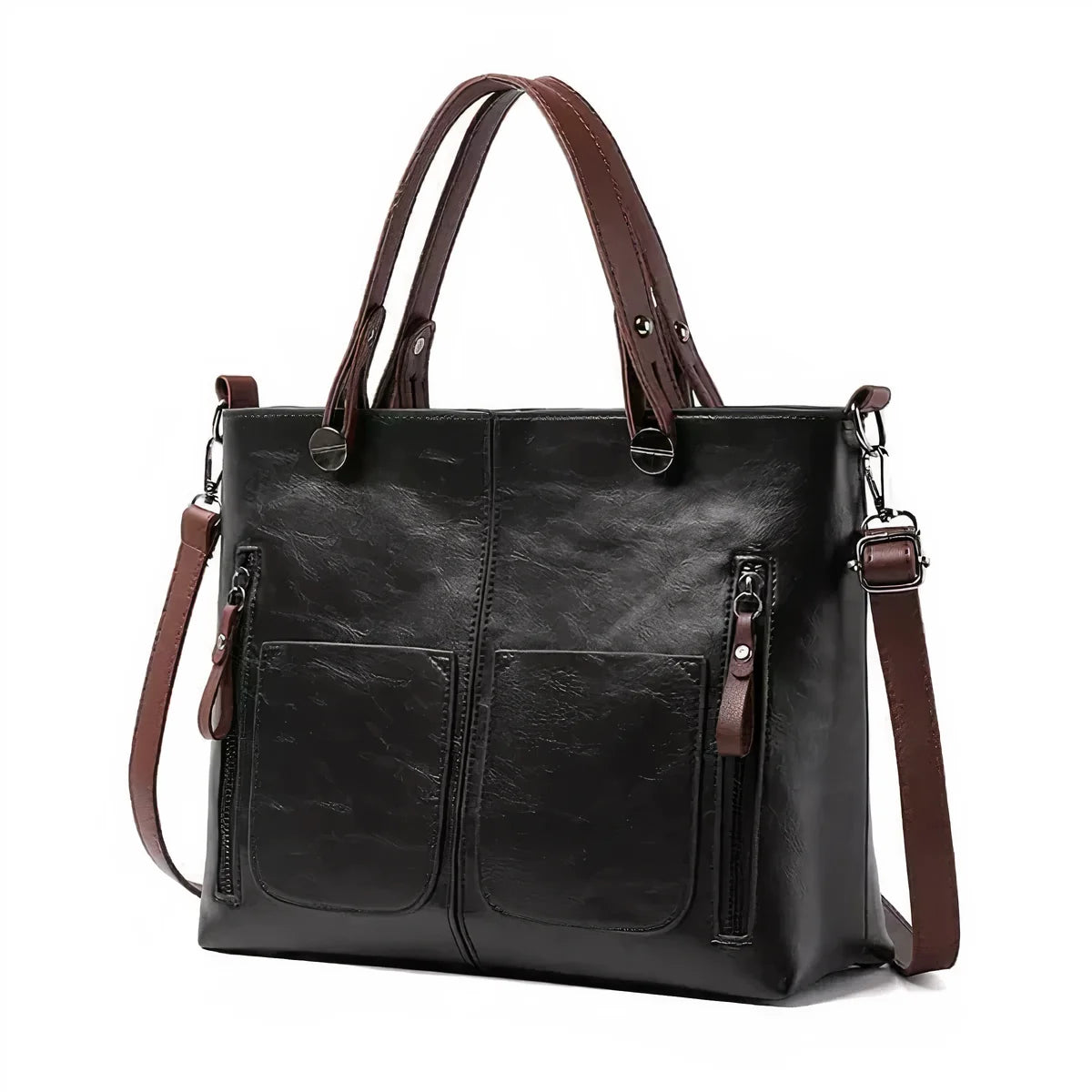 Large Tote Bag with Front Pockets