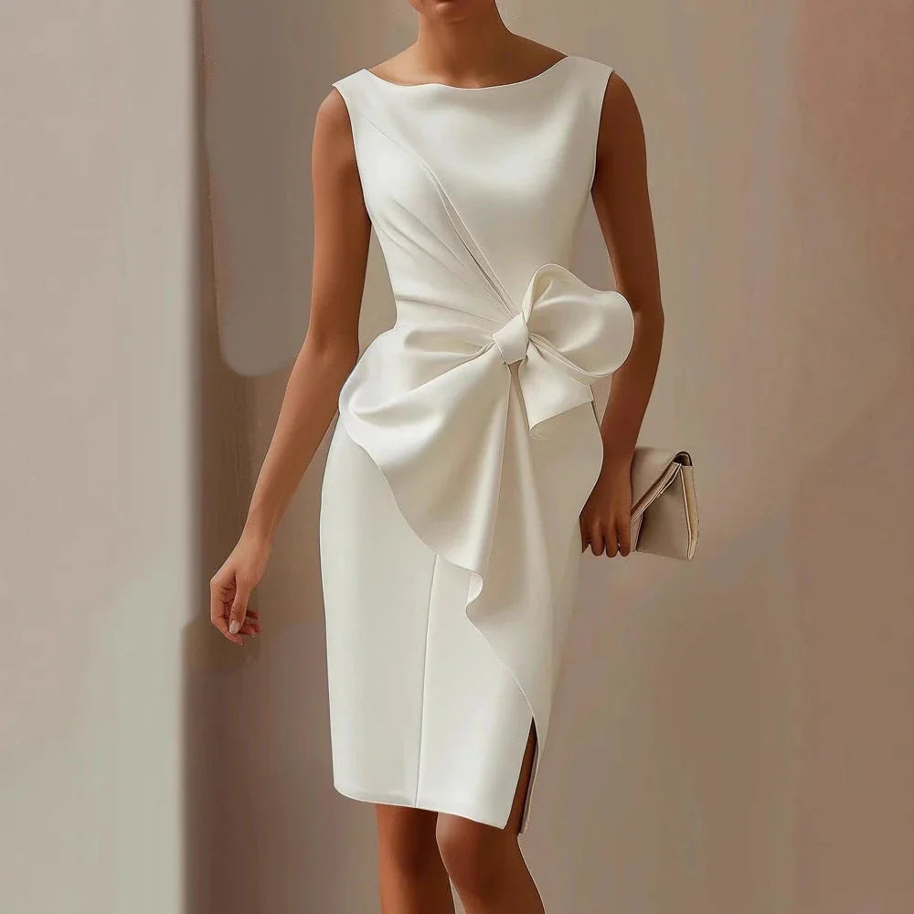 Mother of the Bride Bow Midi Dress