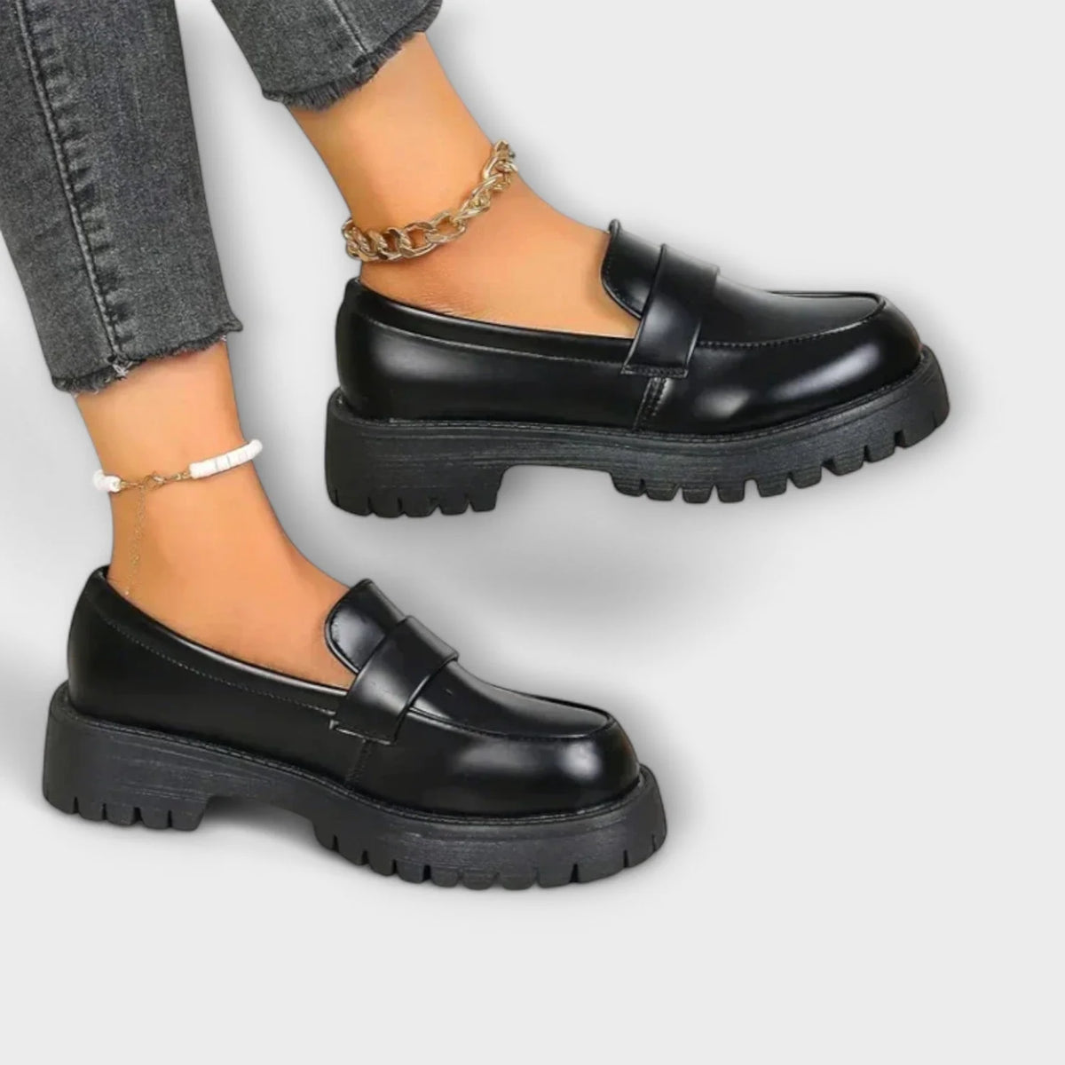 Pia | Chunky Penny Loafers Lug Sole