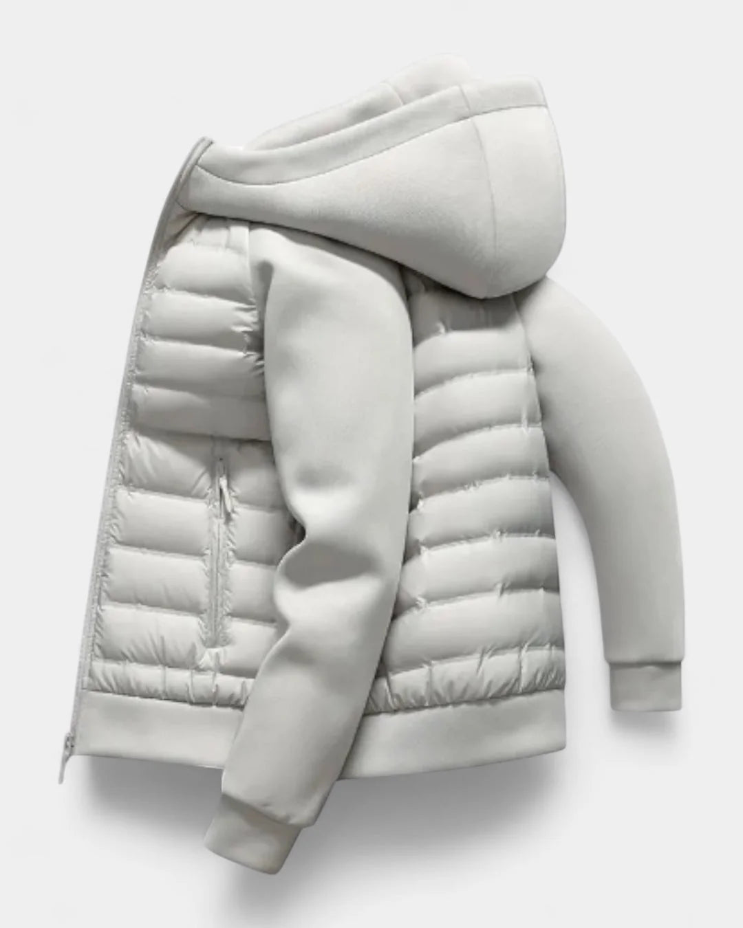 Men's Hooded Puffer Jacket – Black Raglan Softshell