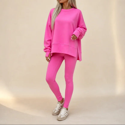Side-Slit Pullover and Legging Lounge Set