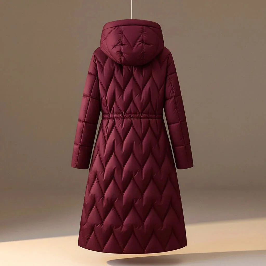 Women's Long Quilted Hooded Winter Coat