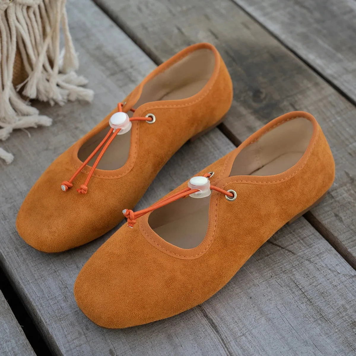 Lace-Up Mary Jane Flats
