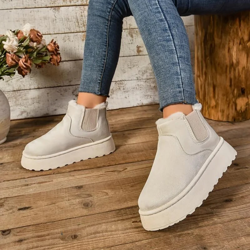 Chelsea Boots – Black Lined Platform Slip-On