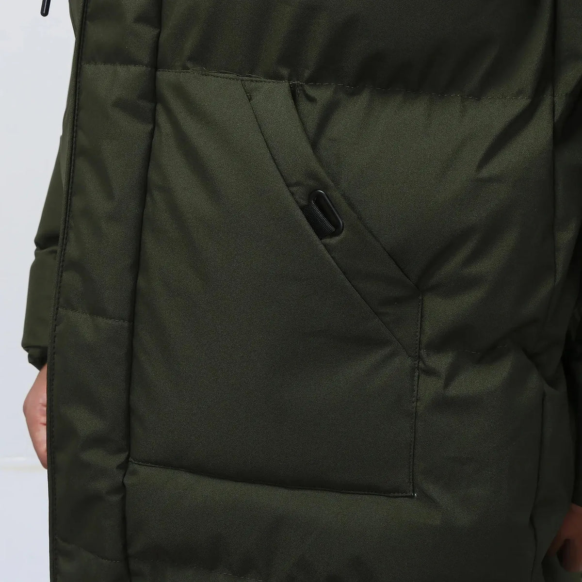 Men's Hooded Puffer Jacket – Black Padded Longline
