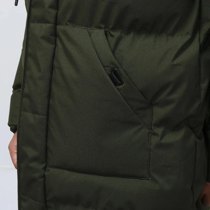 Men's Hooded Puffer Jacket – Black Padded Longline