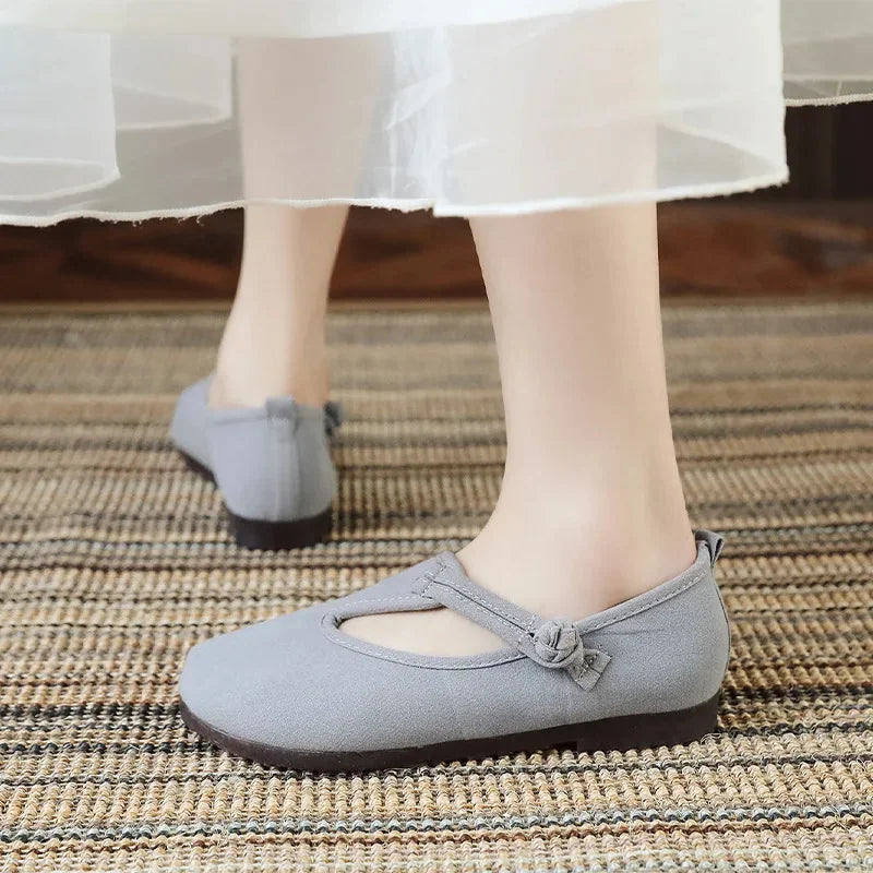 Cutout Mary Jane Flats