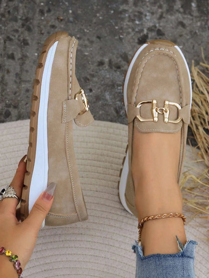 Chunky Loafers with Metal Buckle