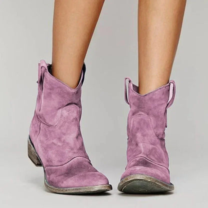 Slouchy Western Ankle Boots
