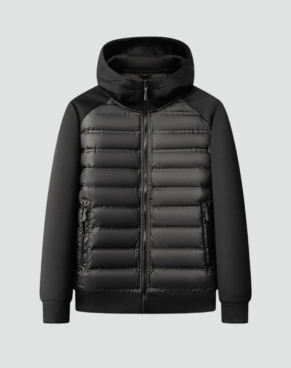 Men's Puffer Jacket – Black Hybrid Hooded