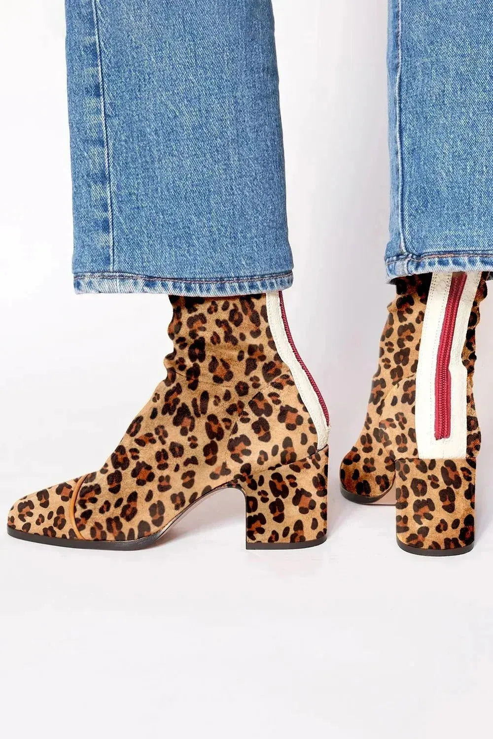 Luisa | Suede Block Heel Ankle Boots Square Toe