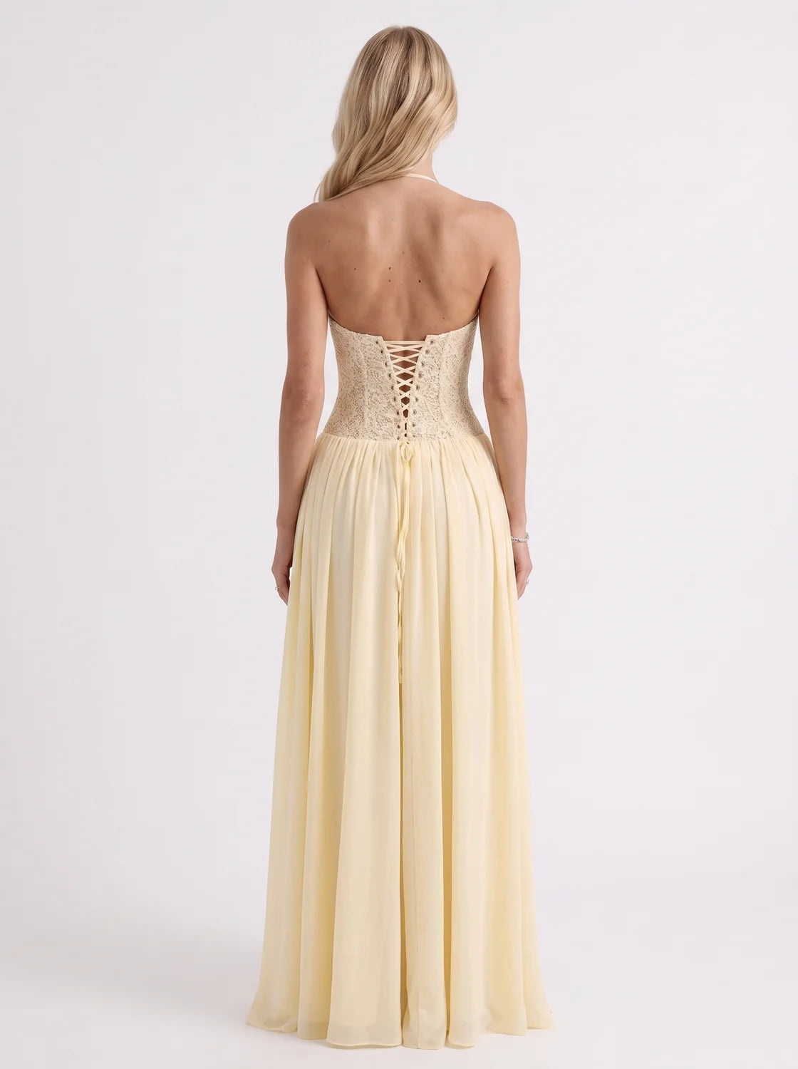 Isabella | Lace Maxi Dress with Corset Bodice