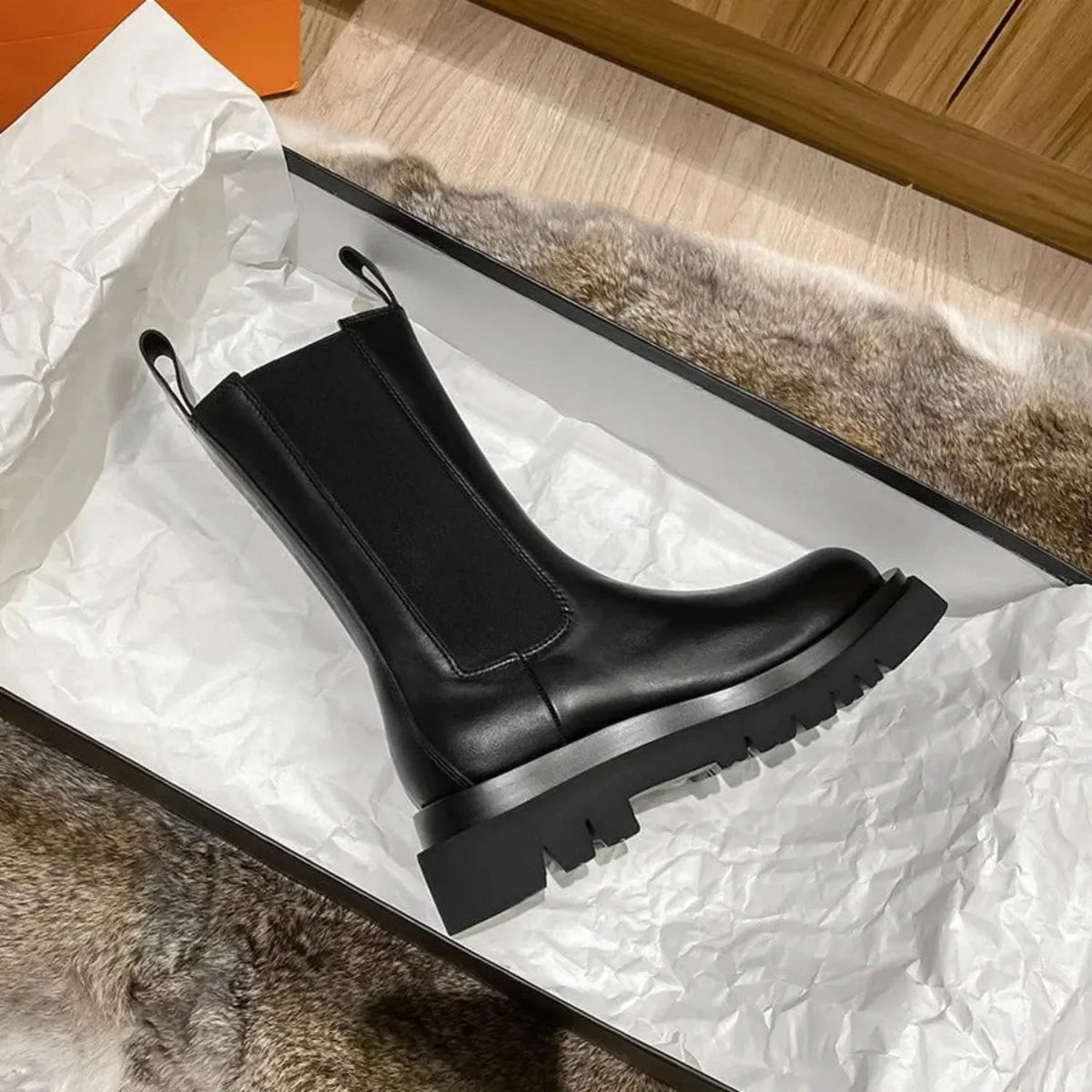 Chelsea Boots – Black Chunky Lug Sole
