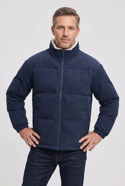 Men's Corduroy Collar Puffer Jacket