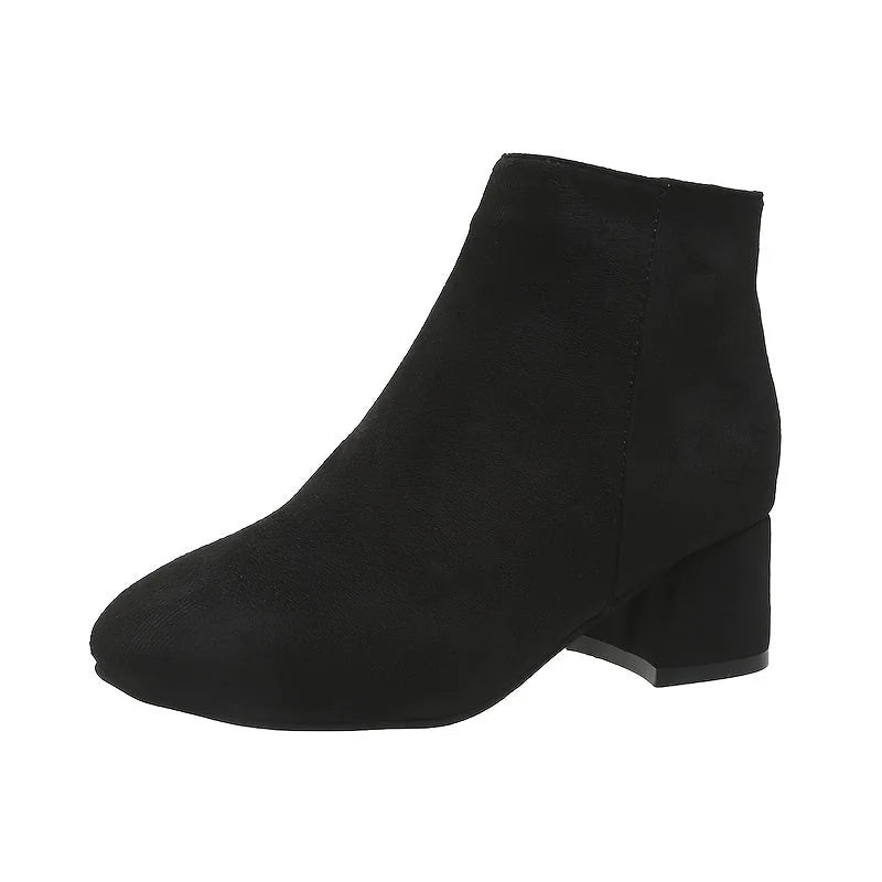 Suede-Look Chelsea Ankle Boots with a Comfortable Low Heel