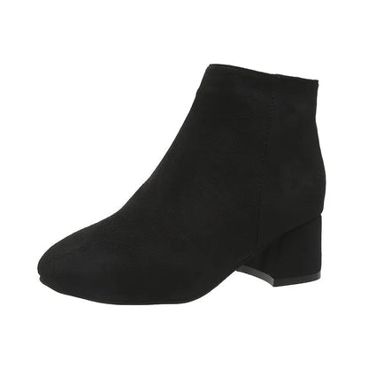 Suede-Look Chelsea Ankle Boots with a Comfortable Low Heel