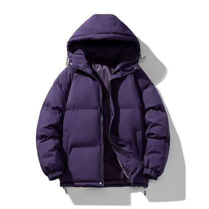Men's Puffer Jacket – Black Hooded Quilted