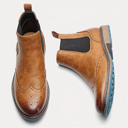 Men's Chelsea Boots – Black Brogue Wingtip