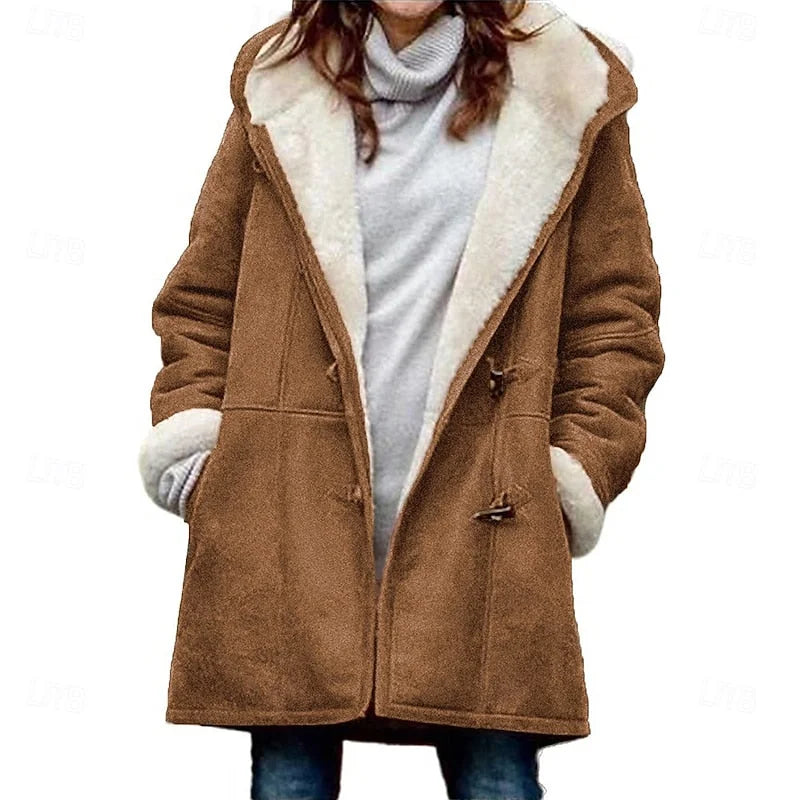 Women's Hooded Winter Coat with Fleece Lining