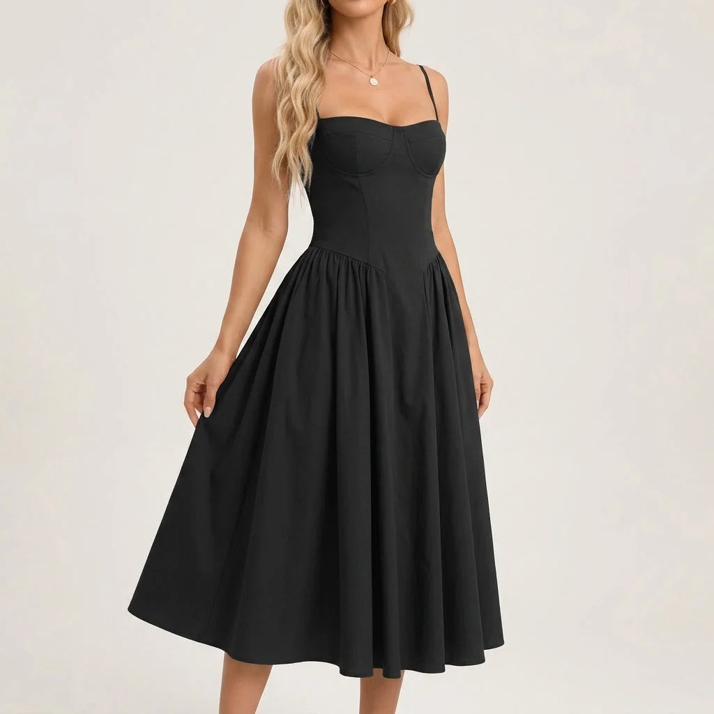 Celeste | Corset Midi Dress A-Line