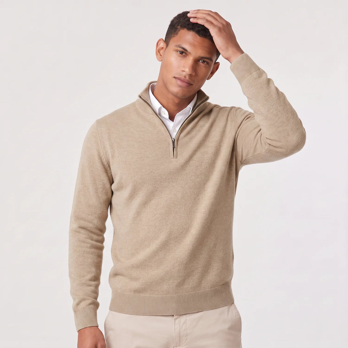 Men's Quarter-Zip Knit Sweater