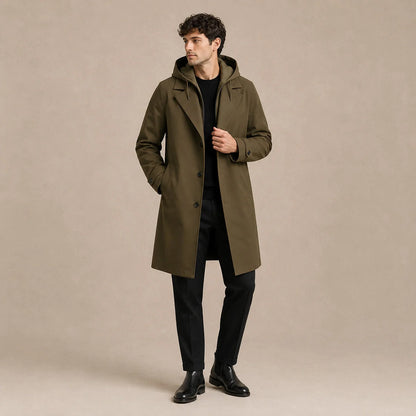 Oldborough | Men's Hooded Long Rain Coat