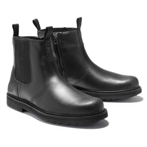 Men's Chelsea Boots – Black Lug Sole Pull Tab