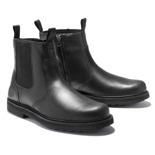 Men's Chelsea Boots – Black Lug Sole Pull Tab