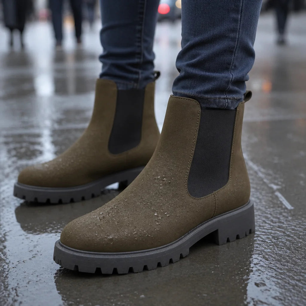 Wide-Fit Chelsea Boots with Stretch Panel