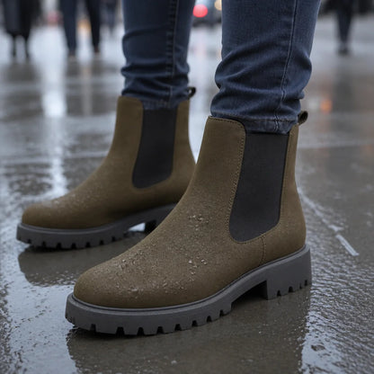Wide-Fit Chelsea Boots with Stretch Panel