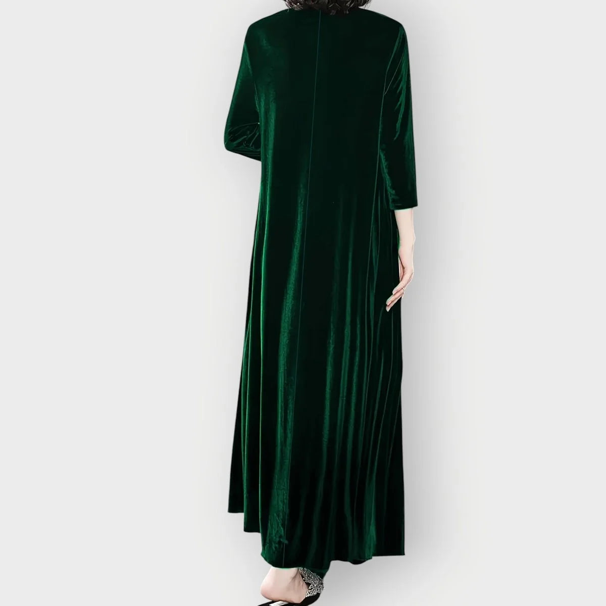 Velvet Dress – Burgundy Long Sleeve Maxi