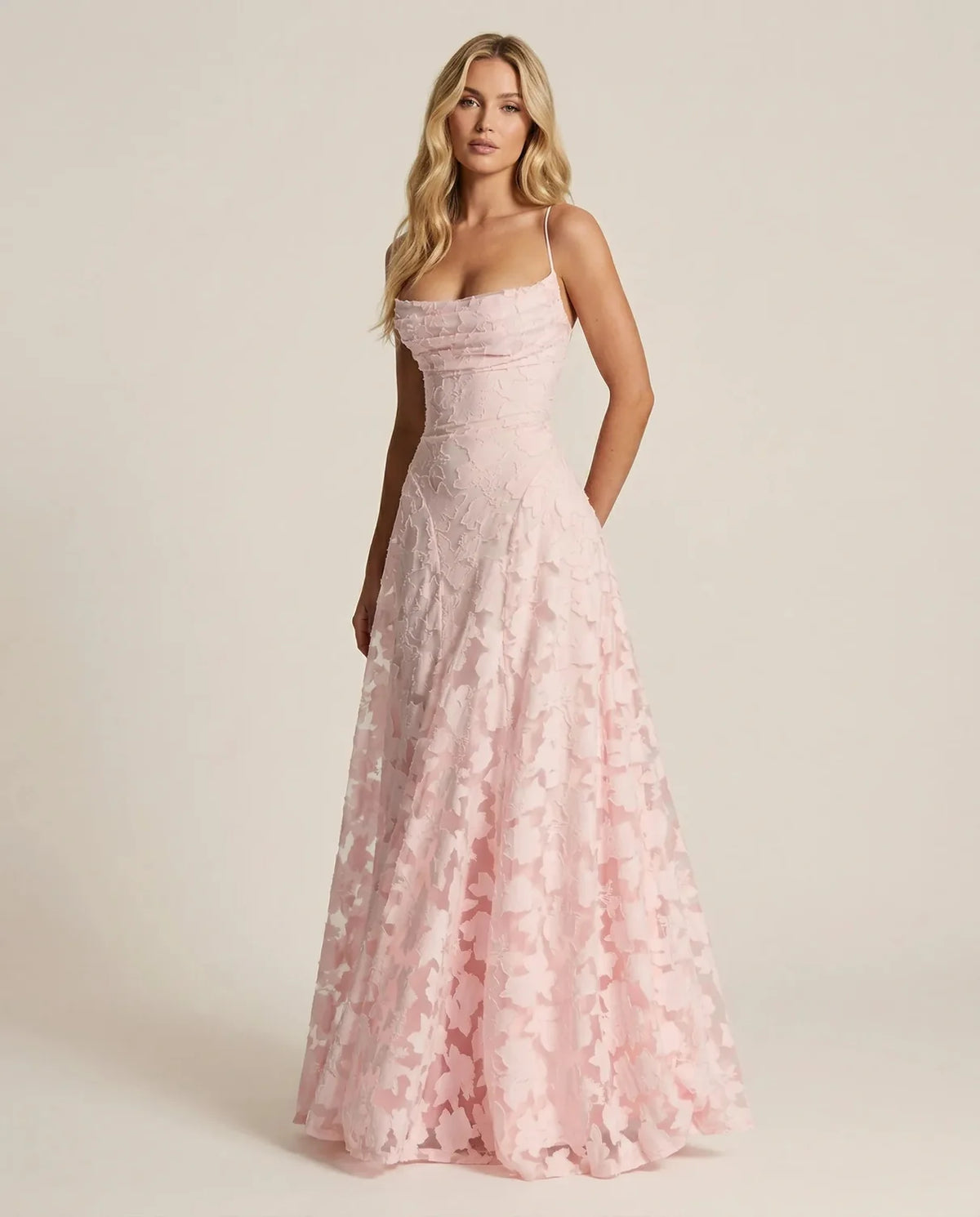 Wedding Guest Dress – Red Lace A-Line Maxi