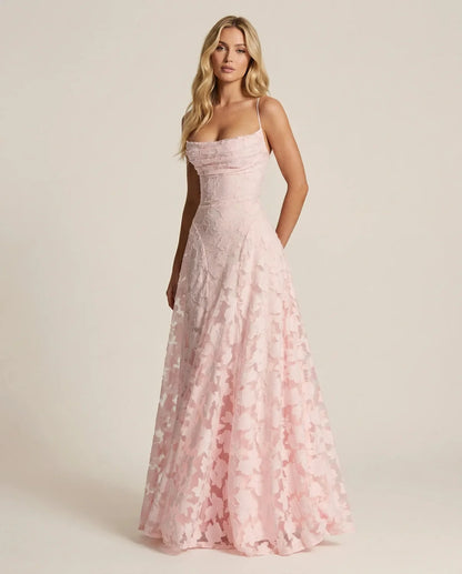 Wedding Guest Dress – Red Lace A-Line Maxi