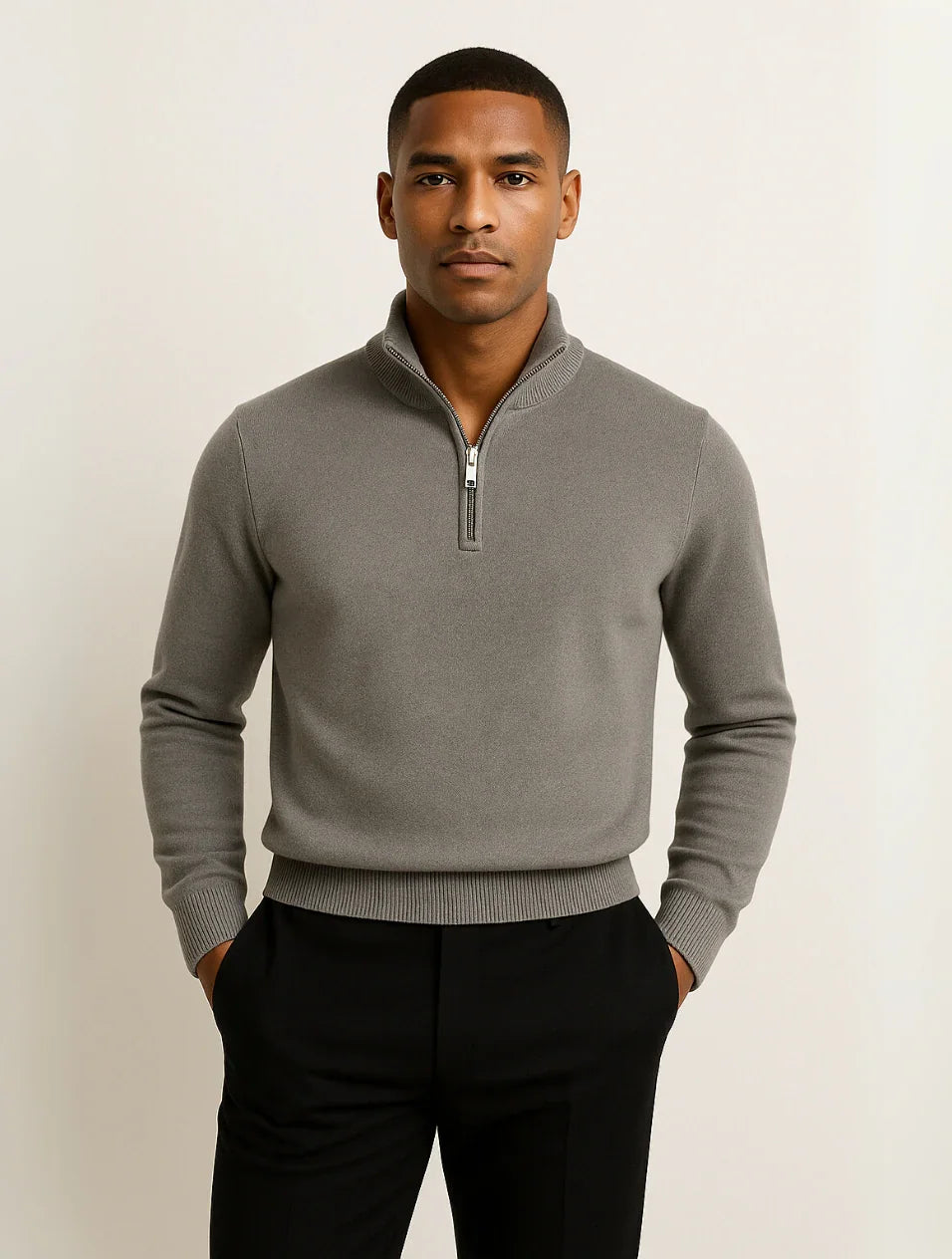 Men's Quarter-Zip Sweater Knit