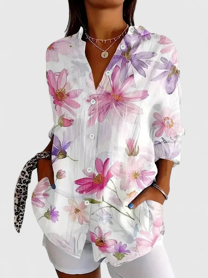 Floral Button-Down Blouse