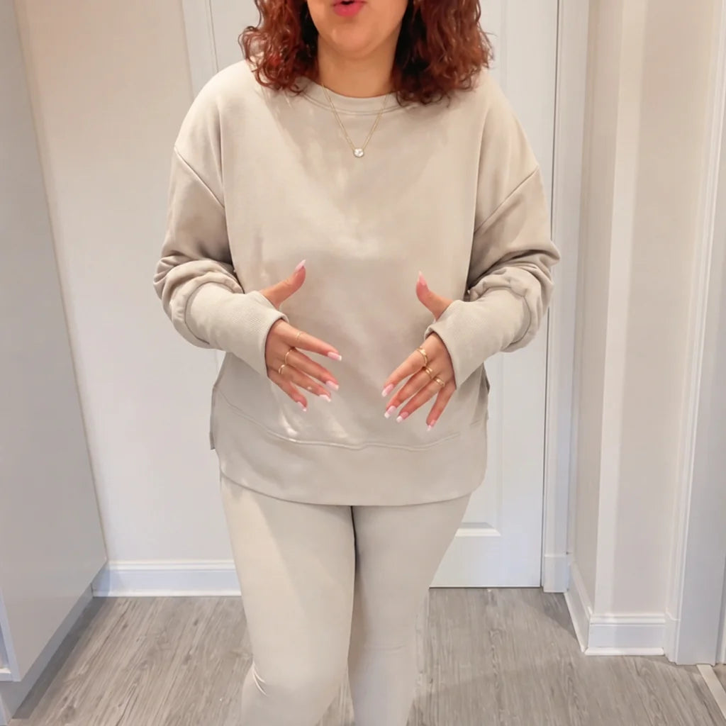 Side-Slit Pullover and Legging Lounge Set
