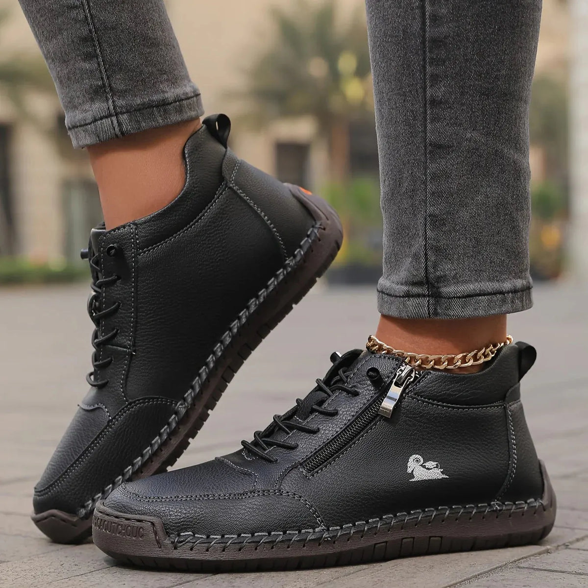 Ankle Boots Zip-Up Lace Comfort Women's